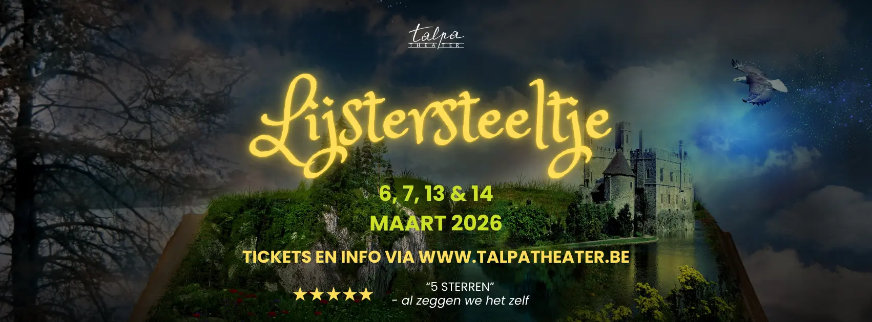 Lijstersteeltje op 5, 6, 13 en 14 maart 2026. Koop nu uw tickets bij Talpatheater in Poederlee!